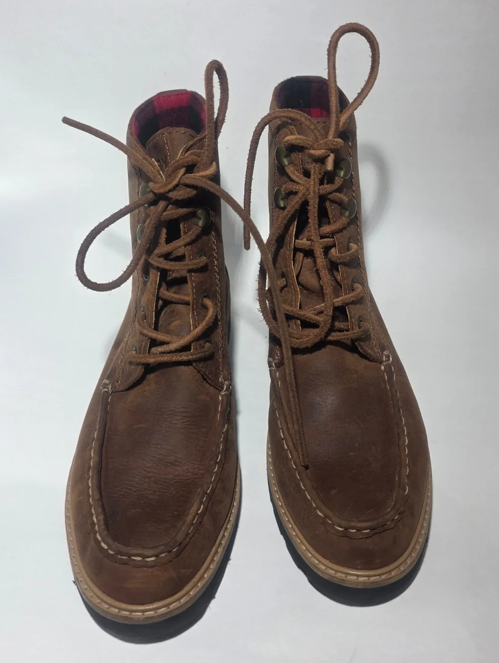 Sperry Leather Lace-Up Ankle Boots Brown Lug Sole Women’s Size 6.5 Excellent